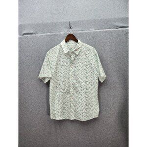 Cotton & Co Mens Tropical Print Short Sleeve Button-Up Shirt Size L